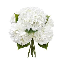 Yatim 21In White Artificial Hydrangea Flowers 5 Pcs Fake Hydrangea Silk Flowers for Wedding Centerpieces Bouquets DIY Floral Decor Home Decoration with Stems