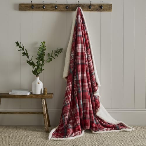 Dreams & Drapes Bennet Check Red Throw – Classic Blanket – Polyester – 150x200cms