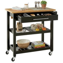 Premier Housewares Kitchen Trolleys With Worktop And Storage Wooden Pinewood Frame Kitchen Trolleys With Wheels Cart With Table Top Storage Drawers