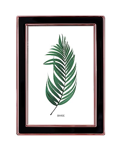 Inov8 Framing Tarnish Resistant Silver Plated Picture Frame - Rose Gold Black Enamel Design for 6x4 Inch (15x10cm) Photo