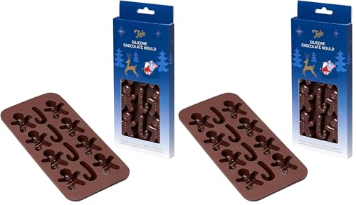 Tala Silicone Chocolate Moulds, Makes 24 Chocolates, Traditional Assorted Chocolate Box Designs, Non-Stick, Perfect for Homemade Gifting, Brown (Pack of 2)