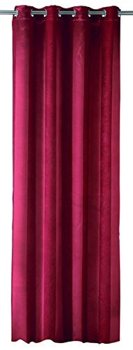 HomeMaison hm69311-02 with Satin Band/Polyester Blackout Curtain Red 44 x 30 cm