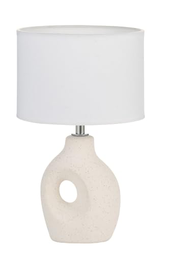 Paulmann Pauleen 48319 Table Light Pure Crush E14 max. 20W Cream, Matt Beige Fabric, Ceramic Nightstand Light
