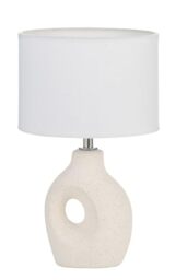 Paulmann Pauleen 48319 Table Light Pure Crush E14 max. 20W Cream, Matt Beige Fabric, Ceramic Nightstand Light