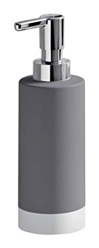 Gedy New Mizar Soap Dispenser, Ceramic, Grey, 6.4 x 6.4 x 19.2