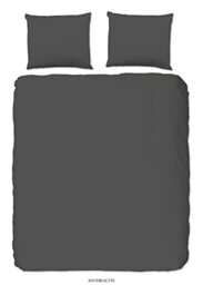 Single Duvet Cover 140 x 220 cm Cotton Satin Anthracite