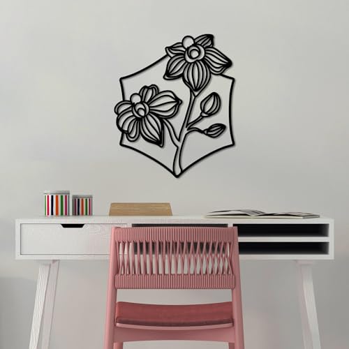 Stylish Black Decorative Metal Wall Accessory, 70 x 58 cm, 100% Metal (1.5 mm), Easy Wall Mounting, Perfect for Modern Home Decor