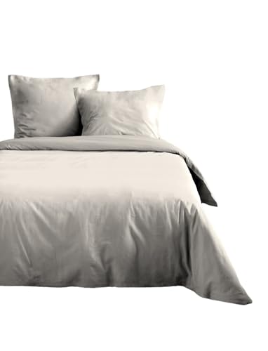 Lovely Casa - Duvet cover - Size 200 x 200 cm - 100% Oeko-Tex certified cotton - Ivory colour - Eden model - Bed linen for home - Soft and comfortable - Ideal for standard double bed - Unisex
