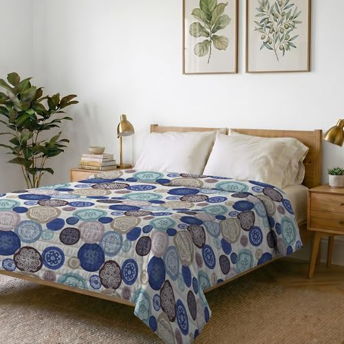 Italian Bed Linen Fantasy Printed Summer Duvet, Polyester Filling, Murrine, 260 x 270 cm