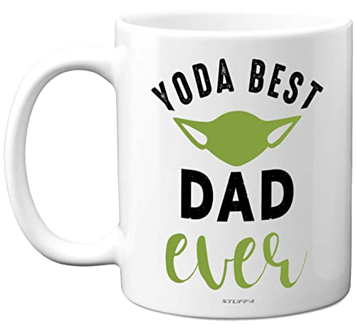 Stuff4 Yoda Best Mug, Christmas Dinosaur Gifts - Fathers Day Mug Gifts, Dad Birthday, 11oz Ceramic Dishwasher Safe Coffe Cup, Dads from Child Children, Cute Funny Made in UK
