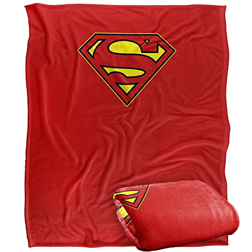 Superman Blanket, 152 x 127 cm, Superman Cape Full Color Logo Silky Touch Super Soft Throw Blanket