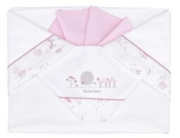 Andy & Helen 3-piece set for crib side bed/next to me, Cotton, pink, NORDICO