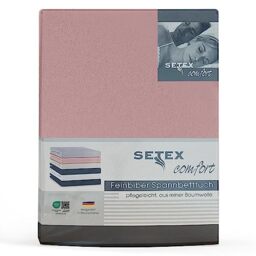 SETEX - Flannelette Bed Sheet with Elastic Band Cuddly Soft - Flannelette Fitted Sheet Made of 100% Cotton with All-Round Elastic Band - Bed Sheet 160 x 200 cm Dusky Pink