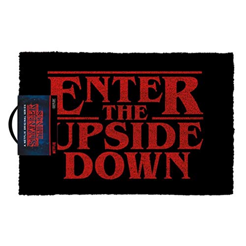 Stranger Things Coir Doormat with Enter The Upside Down Quote 40cm x 60cm - Official Merchandise