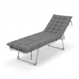 Relaxdays Padded Quilt Bench Pad with Ties, 180x50 cm, Outdoor Grey for Garden Benches and Pallets