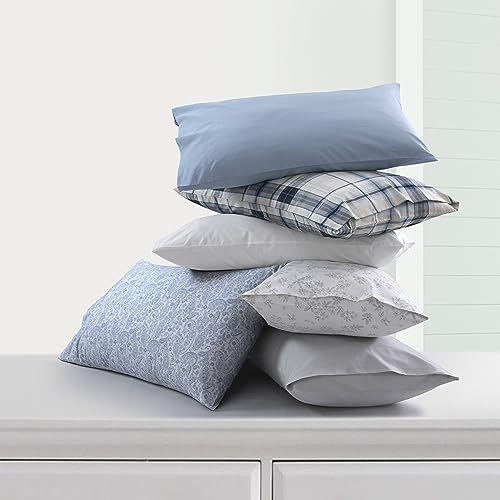 Tribeca Living Cotton Percale California King Size Bed Sheet Set, 300 Thread Count, Extra Deep Pockets, Printed Emma Floral Grey