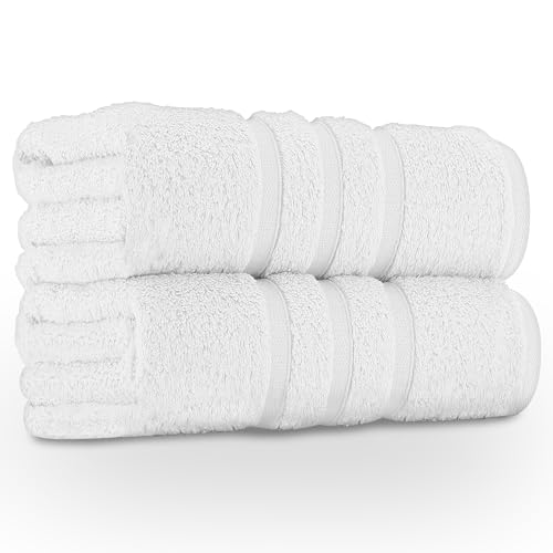 GC GAVENO CAVAILIA Premium Jumbo Bath Sheet 2 Pack - 100% Ring Spun Cotton Towels Bath Sheet - Highly Water Absorbent & Quick Dry Extra Large Bath Sheets - Soft Hotel Quality Bath Towel - White