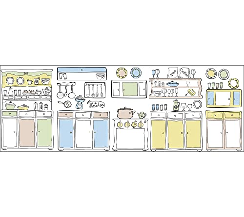 PLAGE 140905 3XL Large Cooking Art Vinyl Wall Mural Sticker 60 cm x 0.2 x 170 cm
