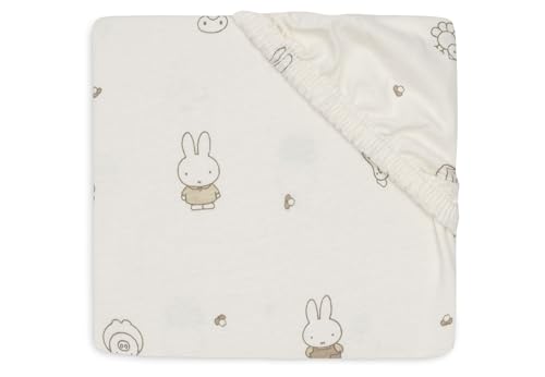 Jollein Jersey Fitted Sheet - For Cot - Miffy Family Farm - 60x120cm - Cotton Fitted Sheet - OEKO-TEX Certified
