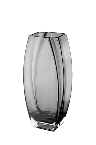 "Glass - Vase - Grey - Smoky Black - 10.25"" Height - Heavy Durable - Made in Europe - by Barski"