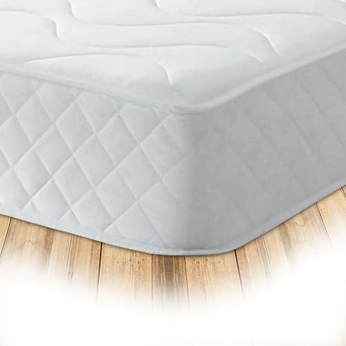 Starlight Beds Close Flame 8-Inch Deep Hybrid Kingsize Mattress with Memory Foam Layer – Soft, White, Sprung (5ft x 6ft6 x 20cm)