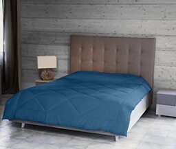 Homemania 14740 Two-Tone Solid Colour Duvet, Double, Winter-for Bed-Blue, Azure Microfibre, 250 x 200 cm