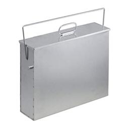 Relaxdays Square Ash Bucket with Lid, 15l, Galvanised Steel, Bin for Fireplace/Barbecue/Oven, HWD: 42x44.5x12 cm, Silver