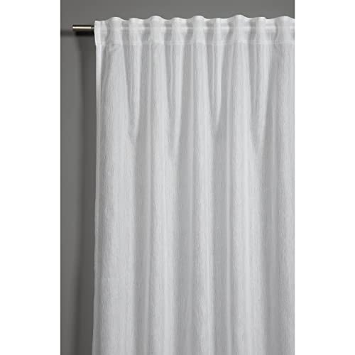 GARDINIA Curtain with Concealed Loops and Curtain Tape, Opaque, Translucent, Tab-Top, White Jacquard Voile, 140 x 245 cm