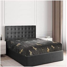 GC GAVENO CAVAILIA Teddy Fleece Duvet Cover, Fluffy Fitted Sheet, Warm Cozy Ultra Soft Bed Set, Polyester, Unicorn-Charcoal, Single