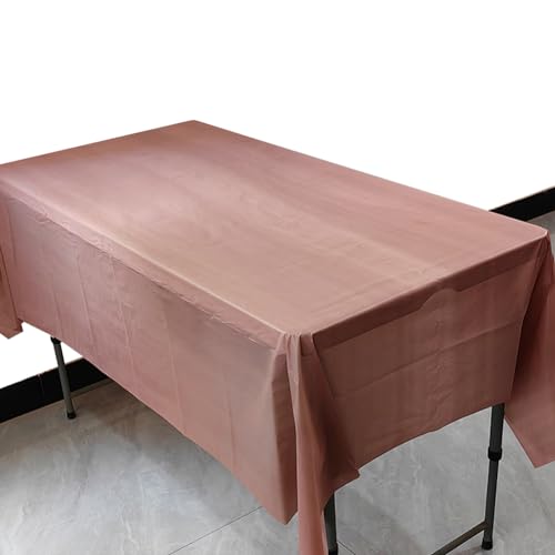 2 Pcs Light Brown Plastic Tablecloths Disposable Xmas Table Covers Halloween Table Cloths BBQ Picnic Birthday Christmas Party Cover Waterproof Oil-proof Table Cloth Thin Party Table Cloths 54 x 108 In