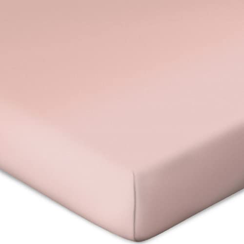Bassetti P5/746 Fitted Sheet for Box Spring Topper Plain Colour Rose 90 x 190 100 x 220 cm