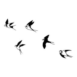 Elegant Black Decorative Metal Wall Accessory Set (5 Pieces), 100% Metal, 1.2 mm Thickness, Unique Bird Designs for Stylish Home Decor