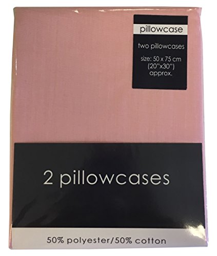Rapport Easycare Non-Iron Housewife Pillowcase Pair, Polyester-Cotton, Pink, Twin, 75 x 50 x 1 cm
