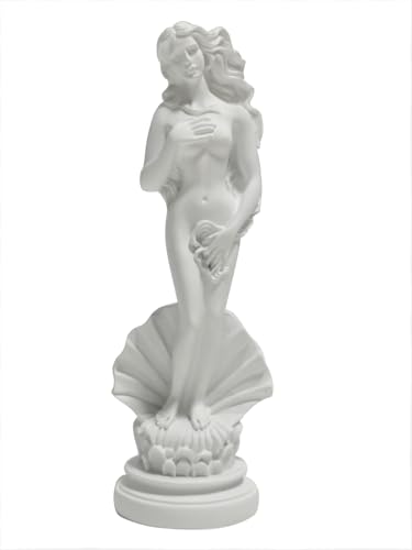 KIKITOY Aphrodite Statue The Birth of Venus 7.6 Inch - Greek Roman Goddess Sculpture, Handmade Resin Art Figurine Classical White Statue, Home & Office Decor