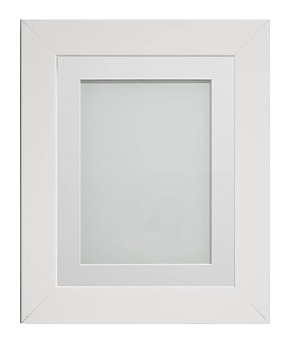 Frame Company Watson White Picture Photo Frame fitted with Perspex, 24x20 inch with Off-White Mount for image size 20x16 inch
