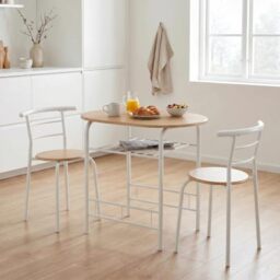 Seconique Derry 3 Piece Dining Table & 2 Chair Set, White & Oak