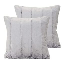 Paoletti Empress Polyester Filled Cushions (Twin Pack), Polyester, Grey