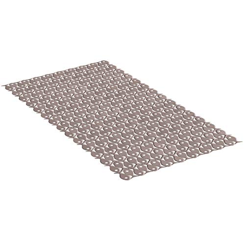 TATAY Bath Mat, Non-slip, PVC with Suction Cups, Resistant to Mold and Microbes, Anti-Bacterial, Pisces Design, Taupe. Measures 72 x 36 cm
