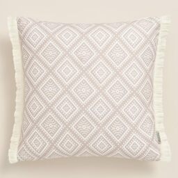 ROOM99 Coco 40 x 40 cm Decorative Cushion Cover Throw Cushion Cover Decorative Aesthetic Modern Bedroom Living Room Boho Cotton with Fringes