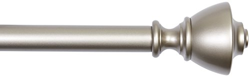 Amazon Basics Extendable Window Curtain Pole with Urn Finials, 19 mm Diameter, 91 to 183 cm, Nickel