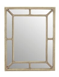 Premier Housewares Rectangular Wall Mirror/Classic Mirrors For Bathroom/Bedroom/Garden Walls Fancy Wall Mounted Mirrors For Hallway With Cream Finish 77 x 3 x 97