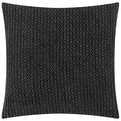 Yard Tryfan Textured Cotton Cushion Cover - Black - 50x50cm