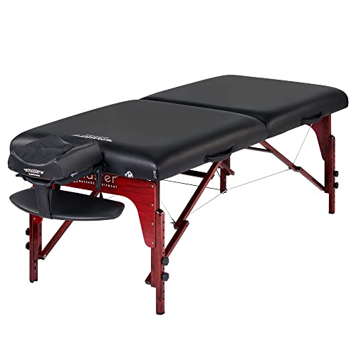 "Master Massage 31"" Montclair Pro Portable Massage Table Package, Memory Foam Cushioning, Reiki Panels, Shiatsu Cable Release- Tattoo Table, Spa Bed, Facial Bed"