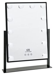 United Entertainment Hollywood Mirror with 12 LED Light Bulbs - Black