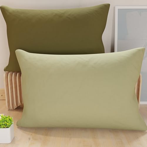 PETTI Artigiani Italiani - Pair of Pillow Cases 60 x 40 cm in Microfibre, Pillows for Bedroom Furniture, Sofa, Set of 2 Cushion Covers, Reversible Pillowcase Taupe Mud