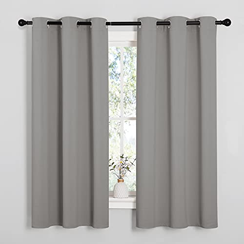 NICETOWN Blackout Curtains 63 inches Long, Thermal Insulated Solid Grommet Top Blackout Curtains/Drapes for Office (Sand Color, 1 Pair, 42 x 63 inches)