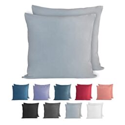 Komfortec 100% cotton cushion covers, set of 2, 40 x 40 cm, super soft premium jersey pillowcase, 150 g/m², cushion cover, grey