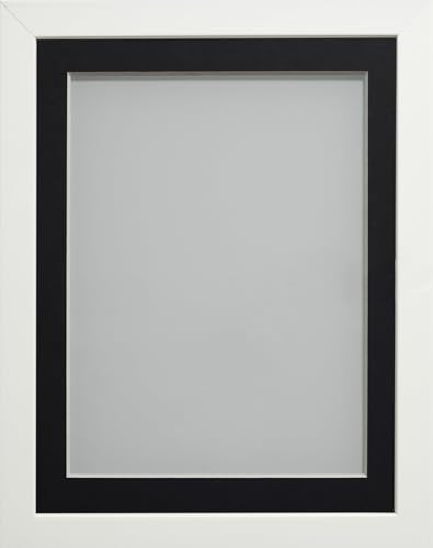 Frame Company Connolly Range White Wooden Picture Photo Frame with Black Mount, 20x16 for pic size 16x12 *Choice of Sizes*