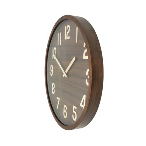 Zarivy Dark Wood Wall Clock 60x60x5 cm with Continuous Movement, Estandar