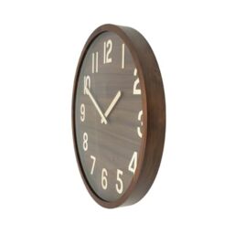 Zarivy Dark Wood Wall Clock 60x60x5 cm with Continuous Movement, Estandar